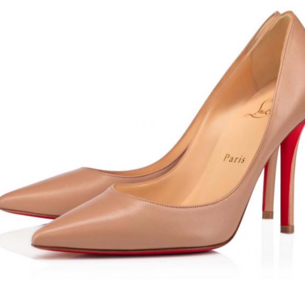 Christian Louboutin Nude leather stilettos 👠